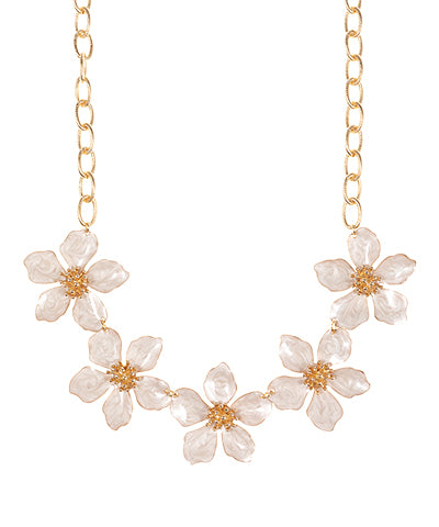 Linked Flower Necklace - Ivory