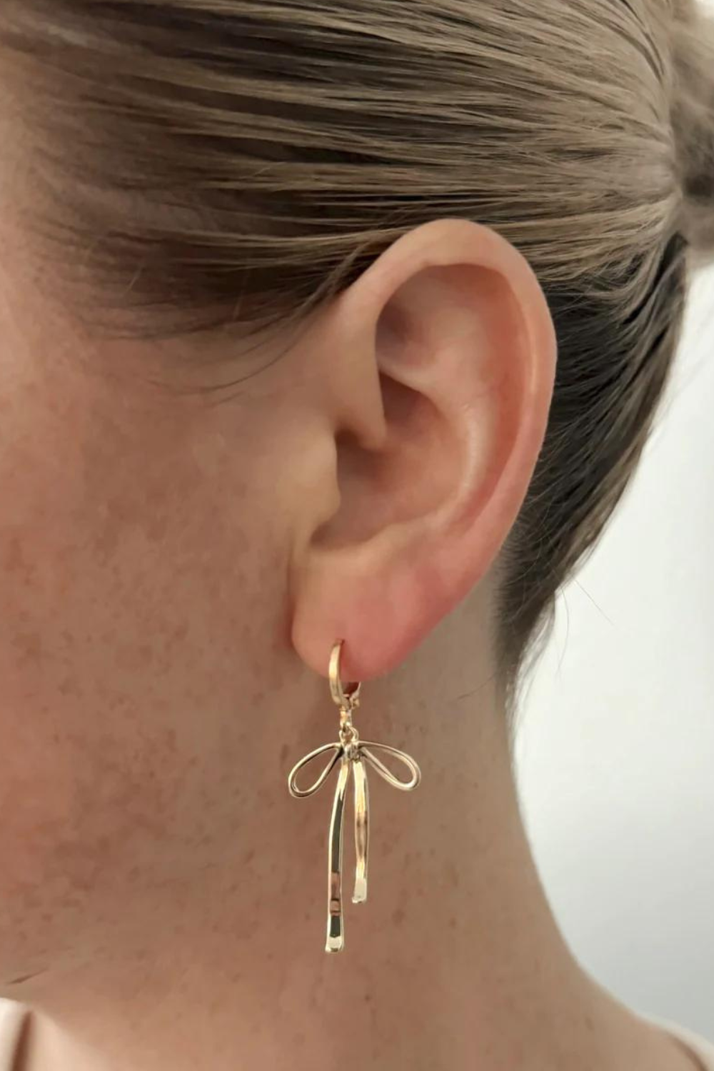 Bow Huggie Hoops