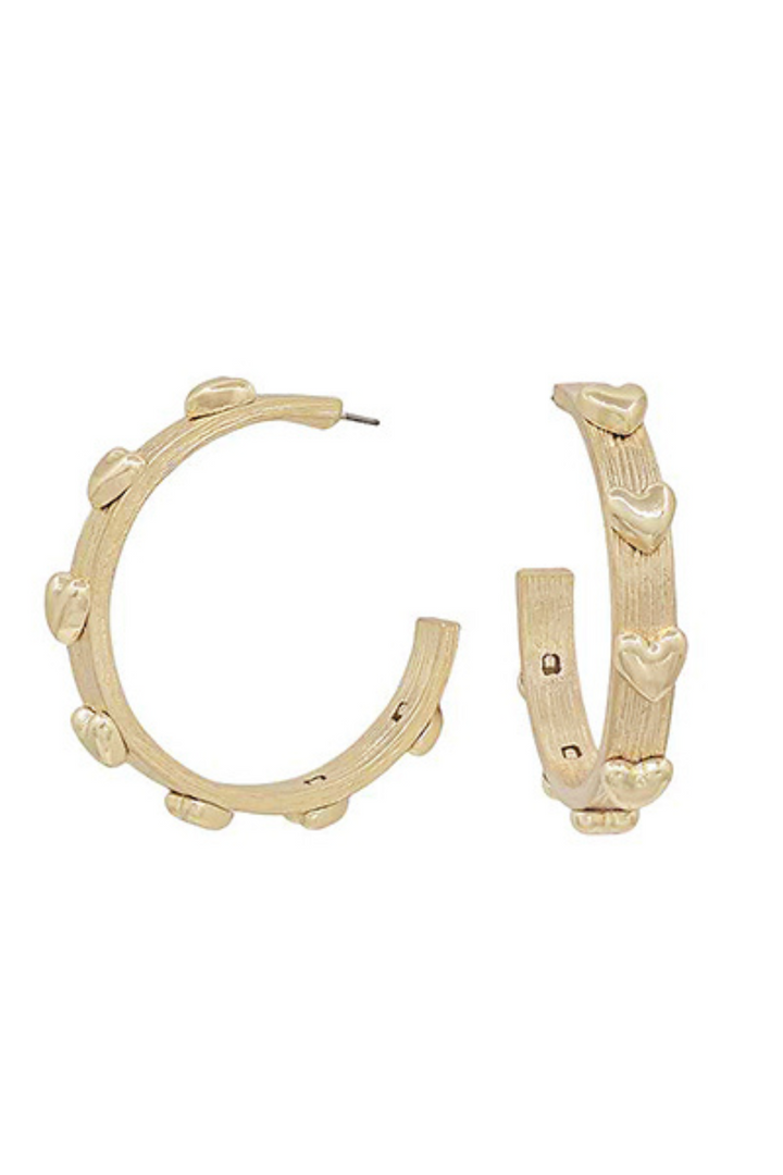 Heart Station Brushed Hoops