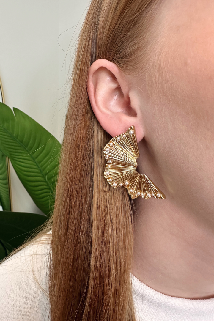 Waved Wing Shape Earrings