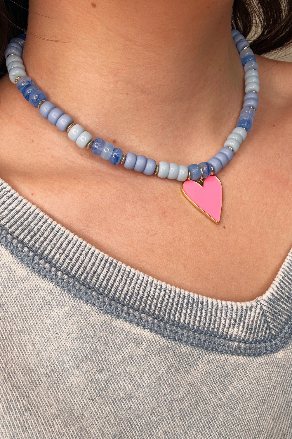 Key to My Heart Beaded Necklace