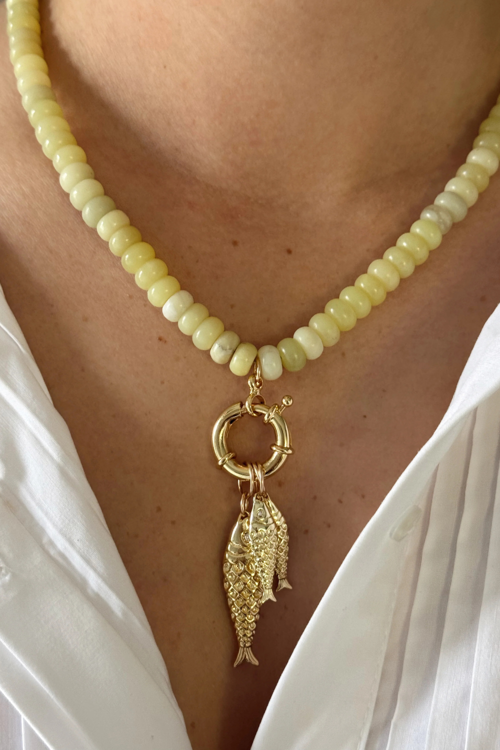 LIME FISH ON NECKLACE