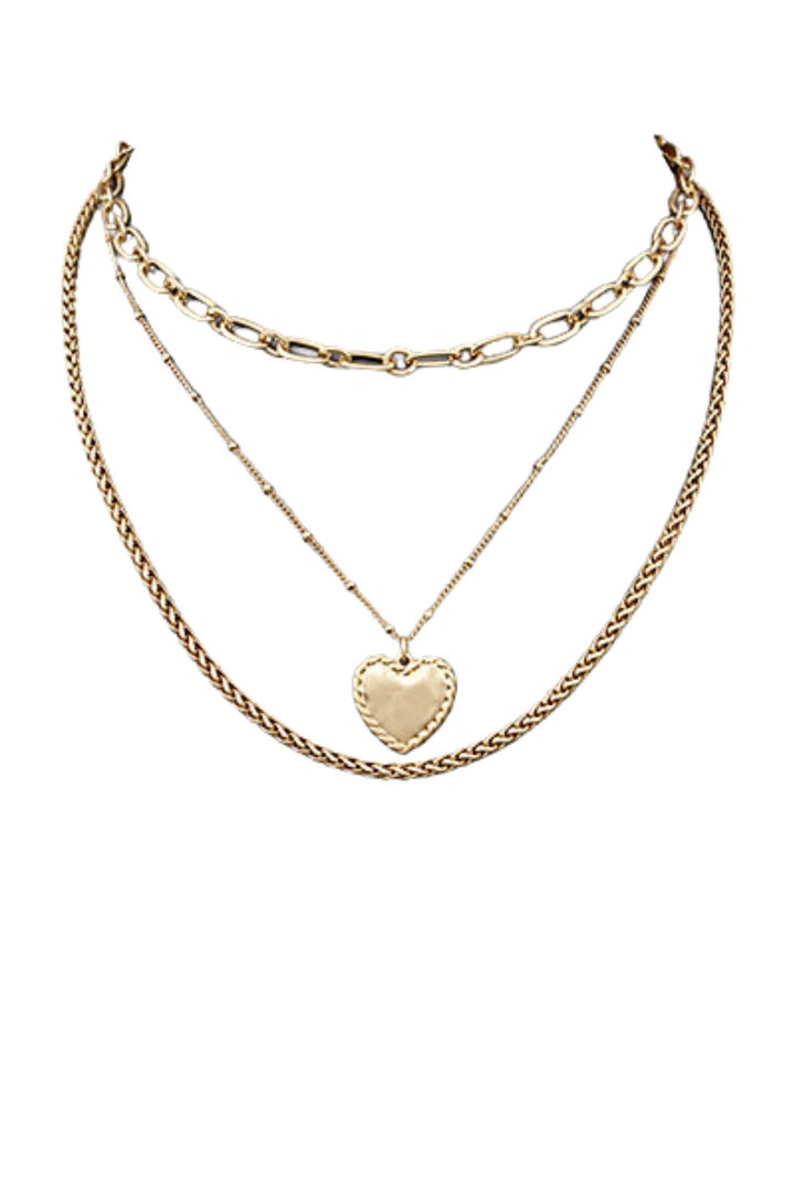 Heart 3 Layer Necklace Set