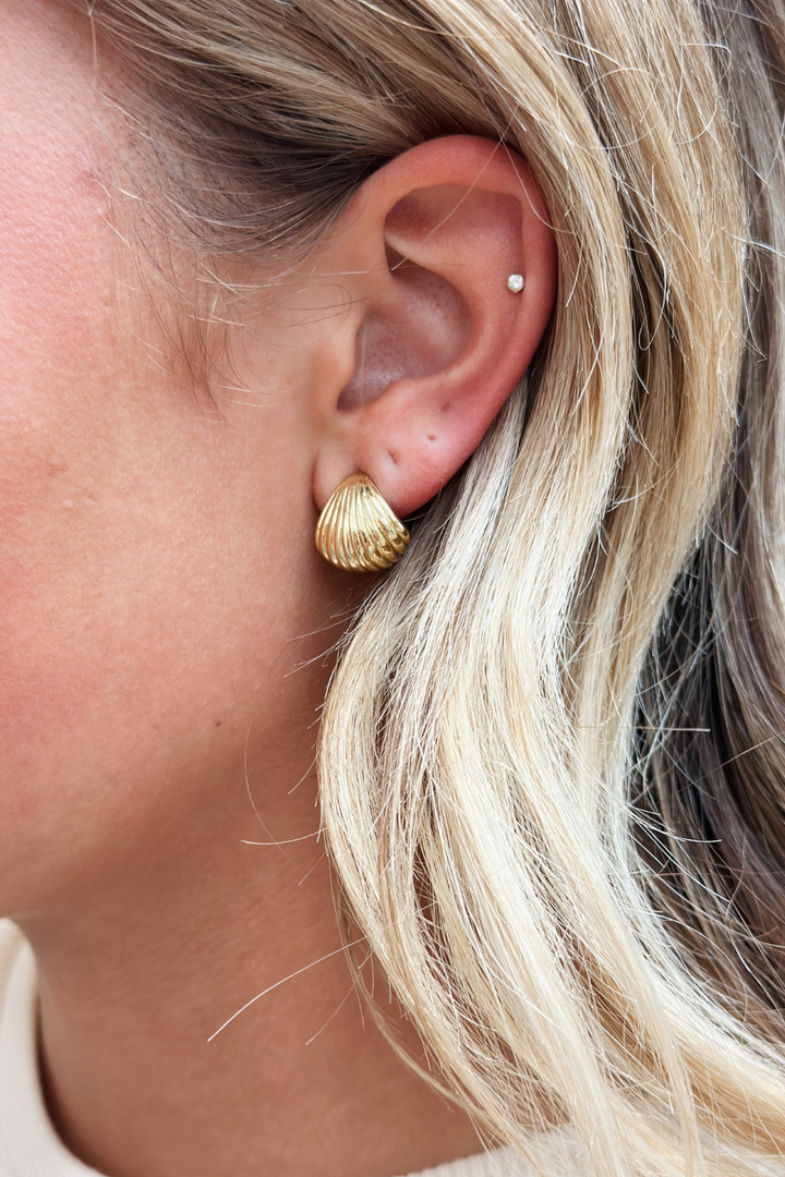 Textured Gold Plated Hoops
