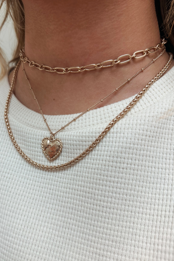 Heart 3 Layer Necklace Set