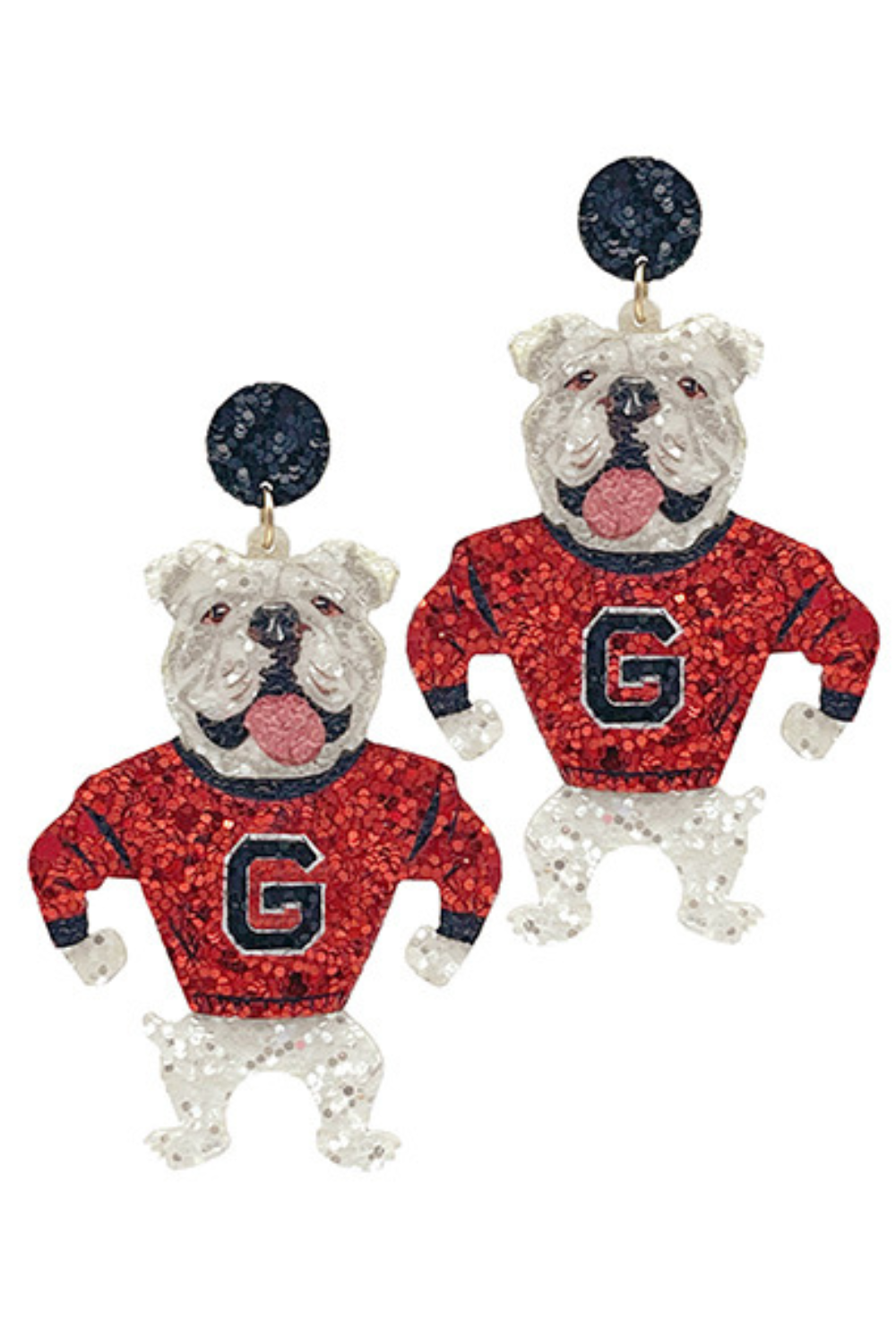 Bulldog Glitter Earrings