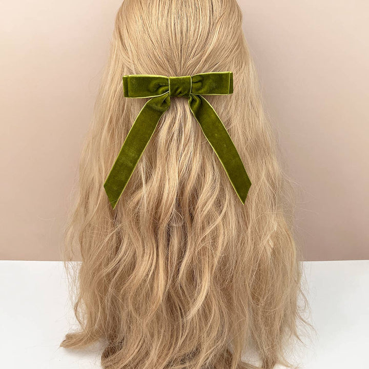 Carla Velvet Ribbon Bow Hair Clip