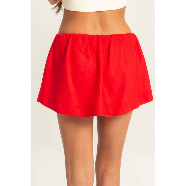 Red Mid Rise Skort