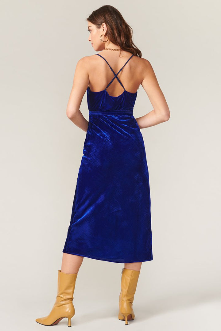 ZANA VELVET COWL NECK SLIP DRESS