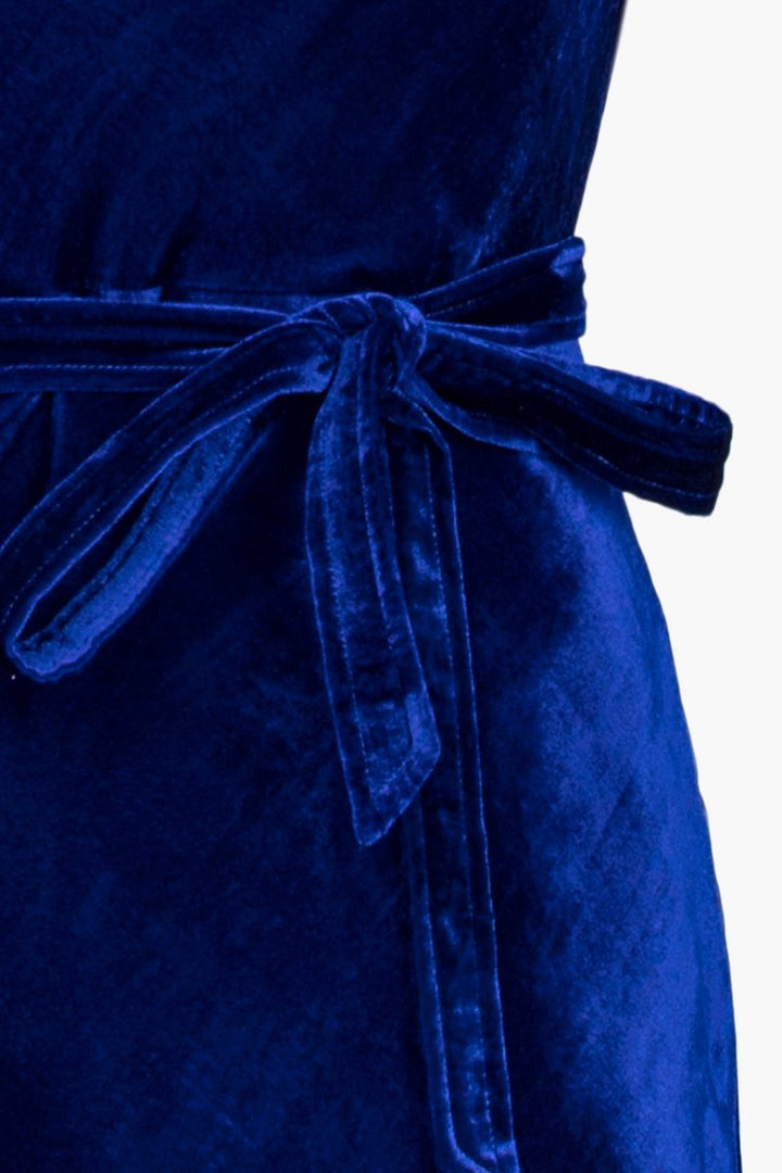 ZANA VELVET COWL NECK SLIP DRESS