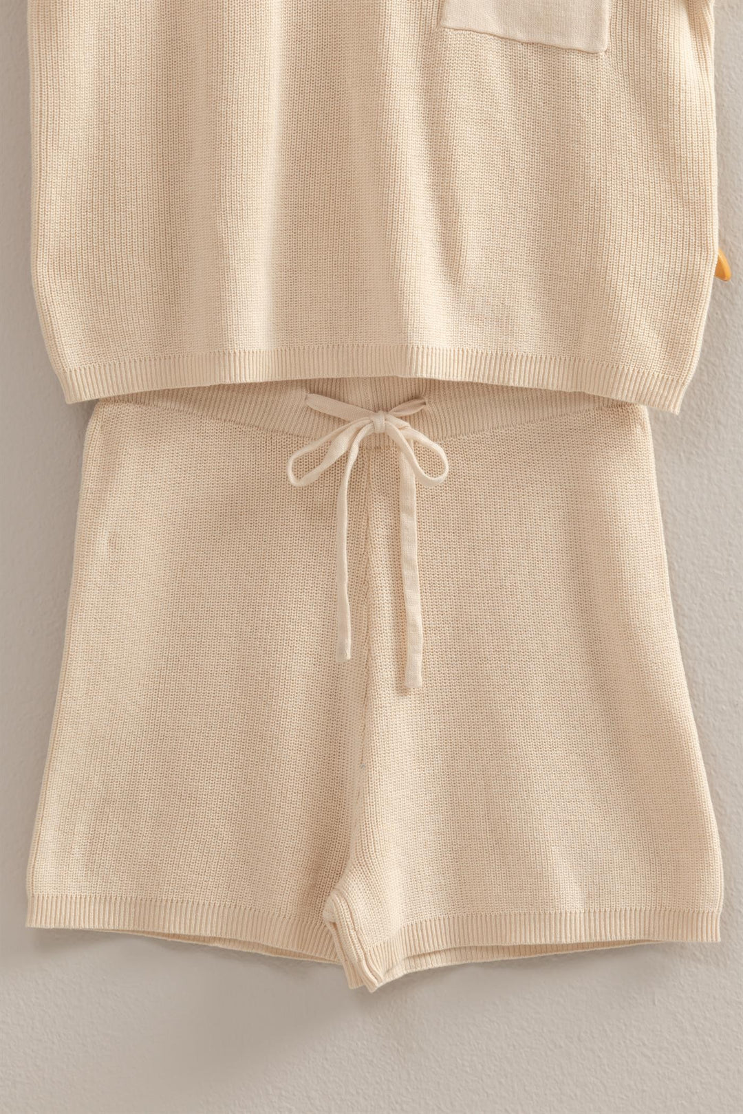 Short Sleeve Sweater And Shorts Set