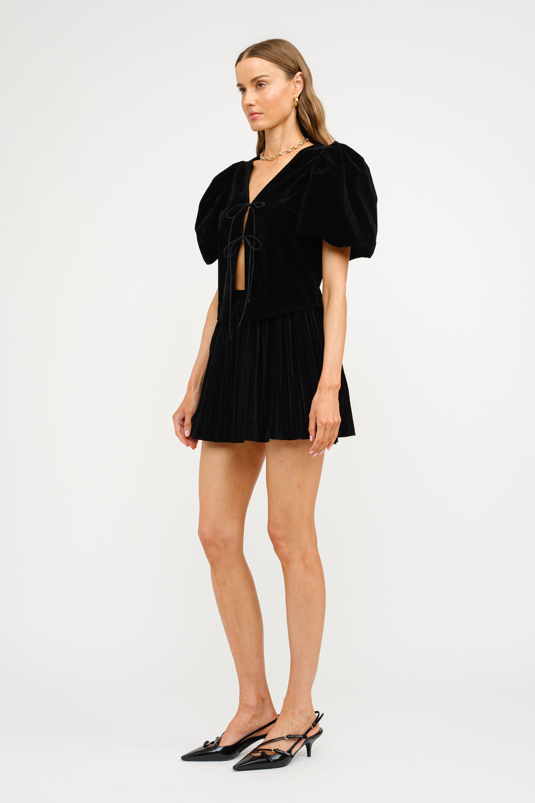 Carmine Velvet Blouse