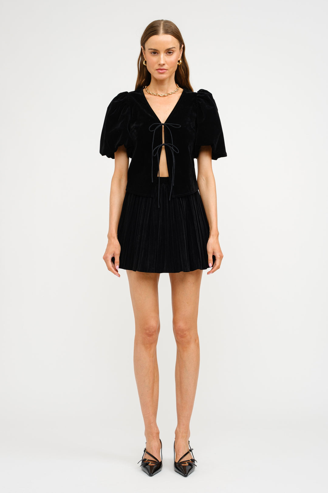 Carmine Velvet Blouse