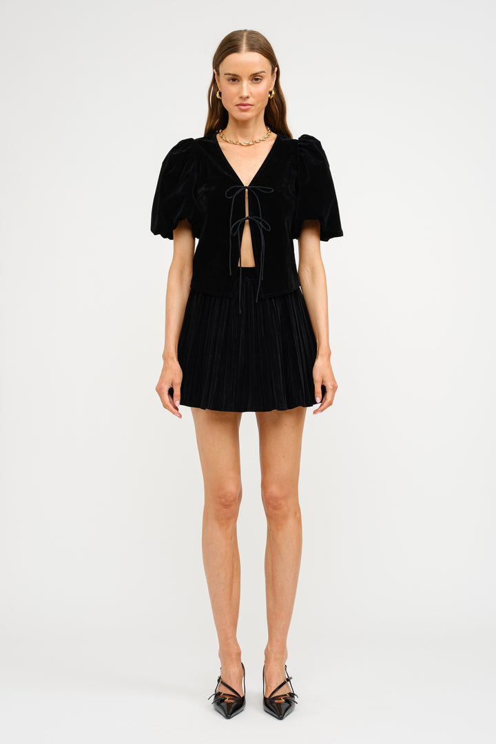 Carmine Velvet Blouse