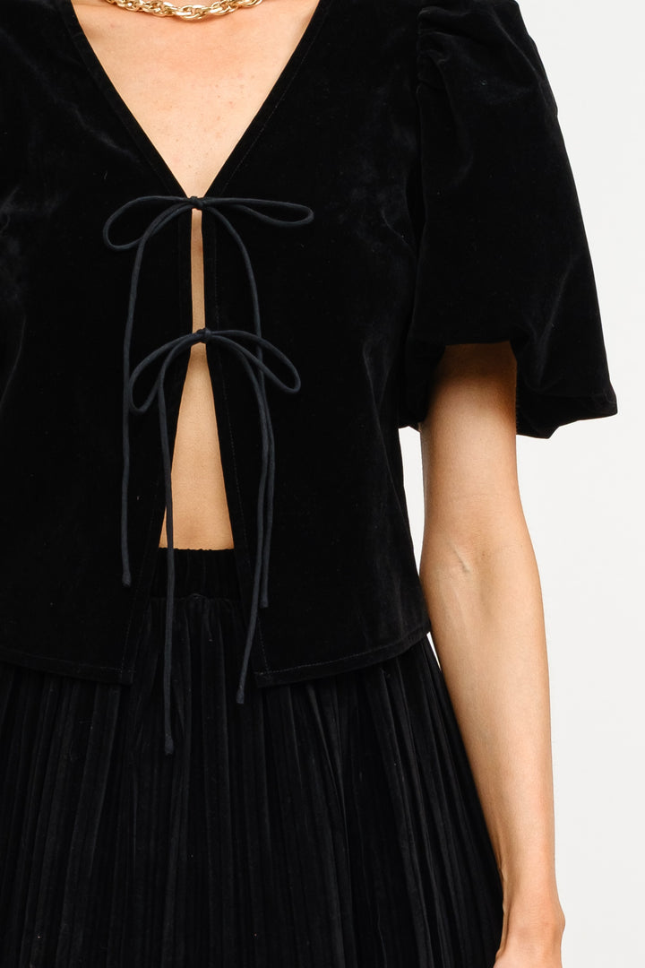 Carmine Velvet Blouse