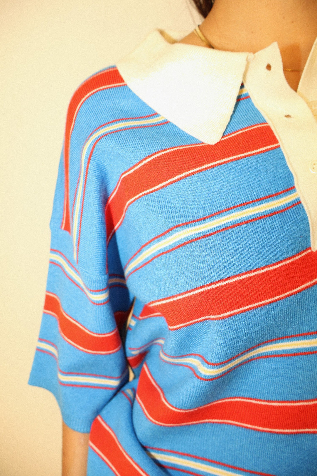 Ocean Striped Polo Top