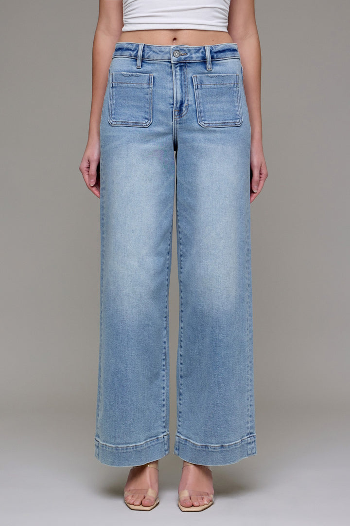 Nori Light Wash High Waist Wide Leg