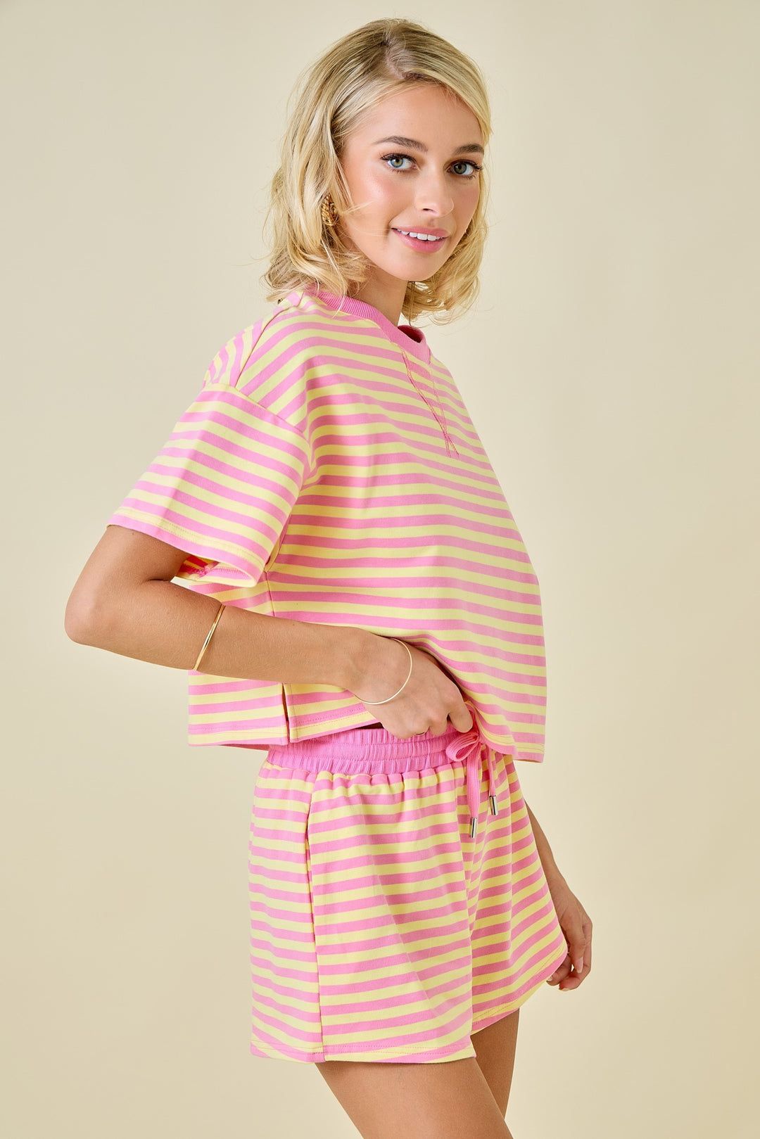 Boxy Terry Short Set - Pink Lemonade