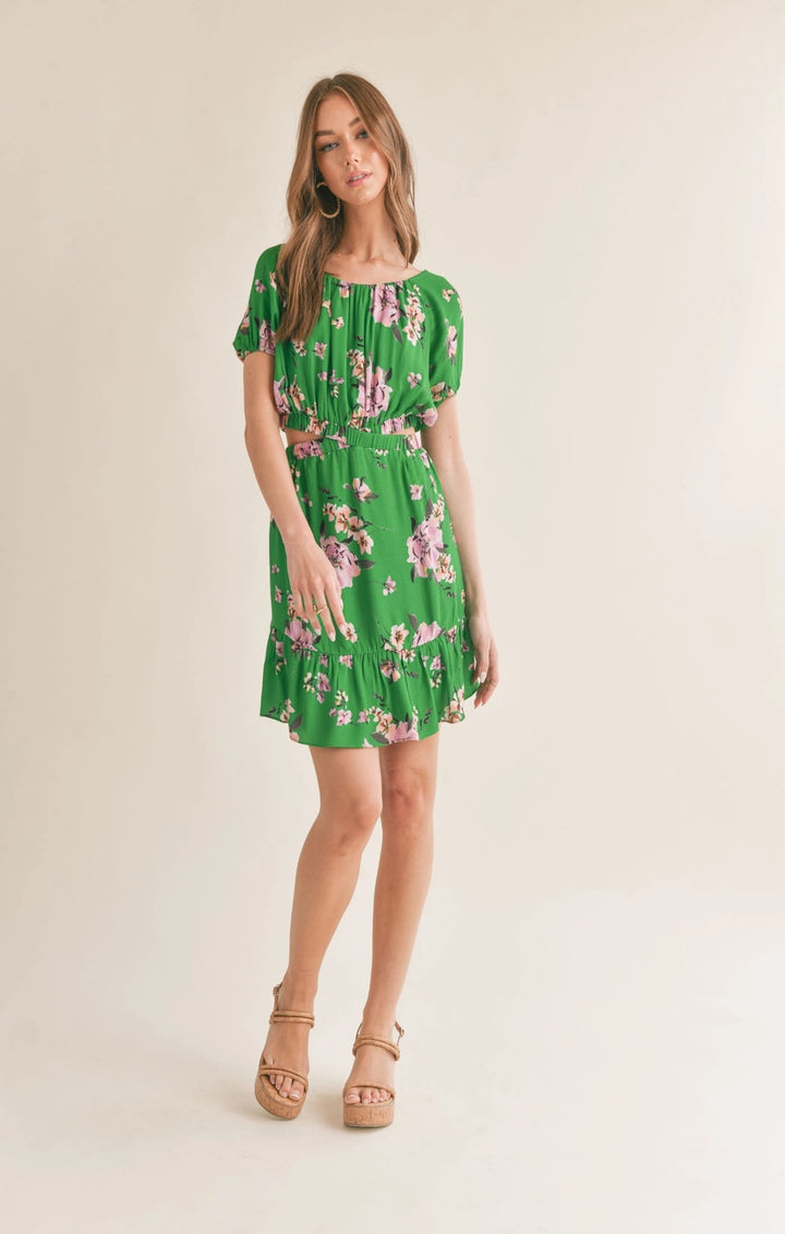 Greener Side Cut Out Mini Dress