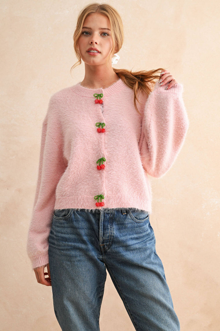 Cherry Button Up Cardigan