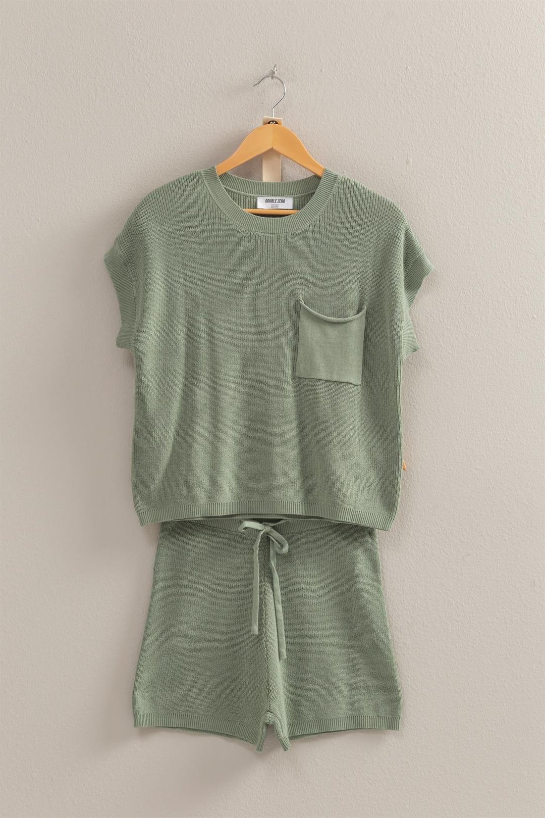 Short Sleeve Sweater And Shorts Set