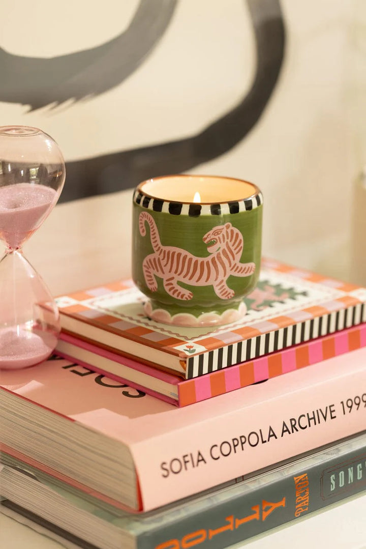 Handpainted "Tiger" Ceramic Candle