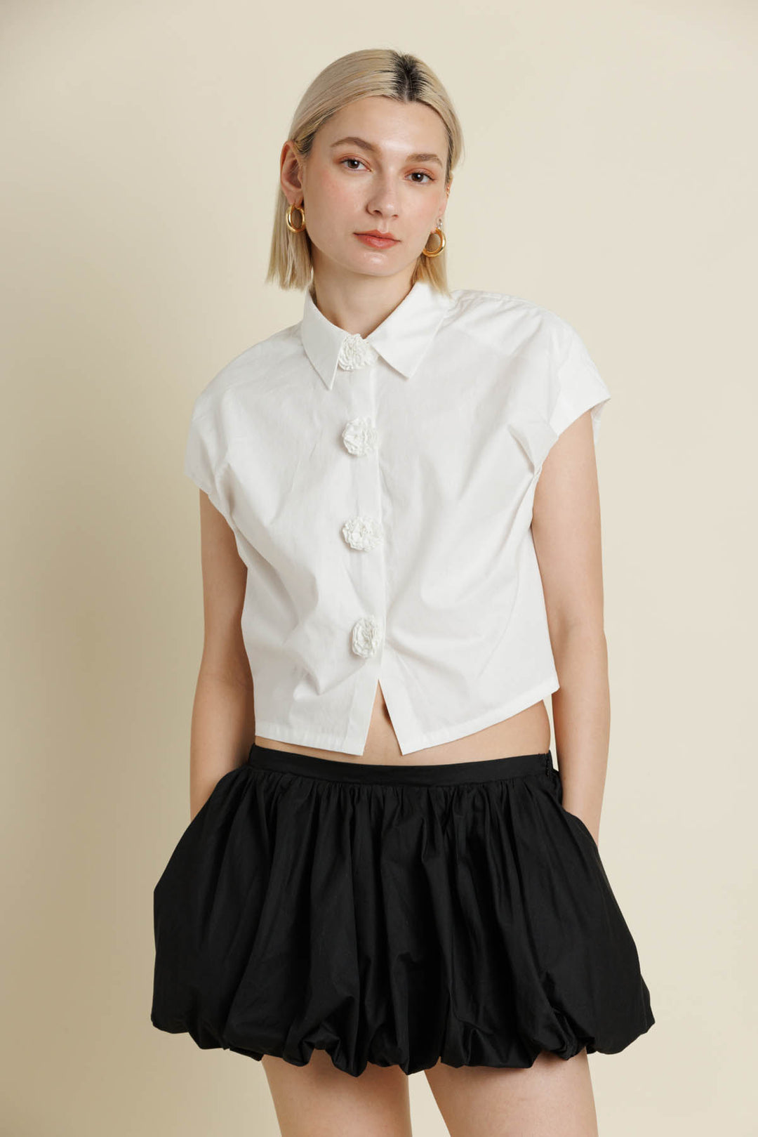White Petal Pop Top