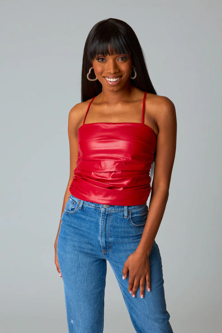 Jolee Vegan Leather Tank Top