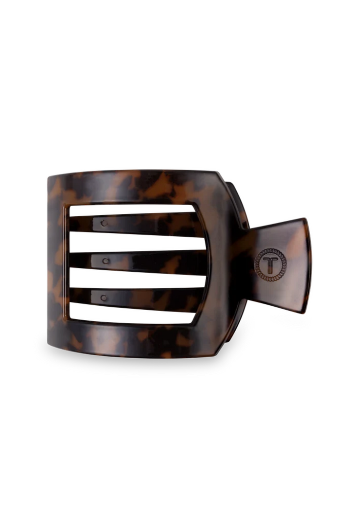 Tortoise Medium Flat Square Clip