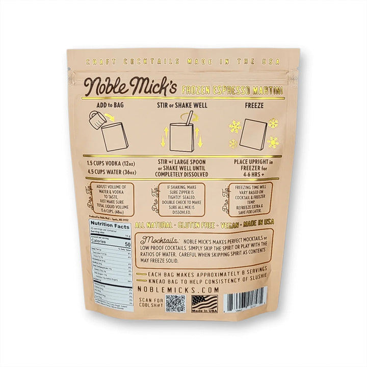 Noble Mick's Frozen Espresso Martini