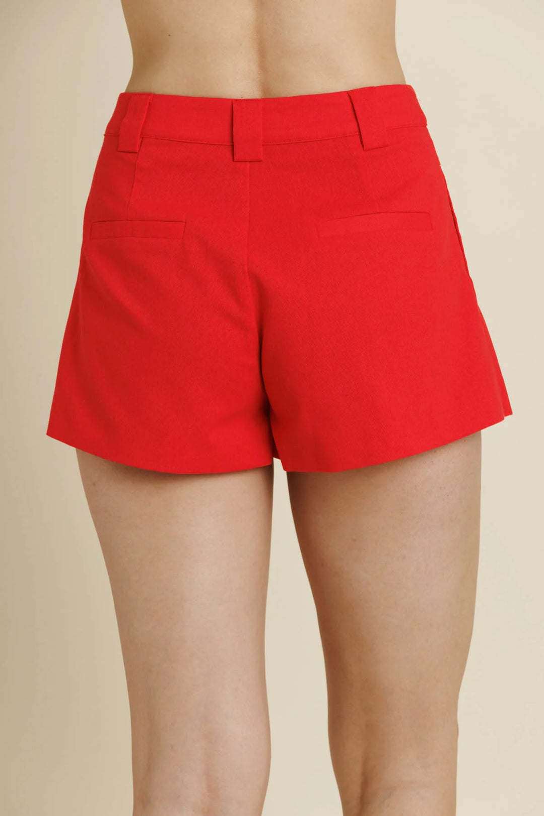 Red Linen Shorts