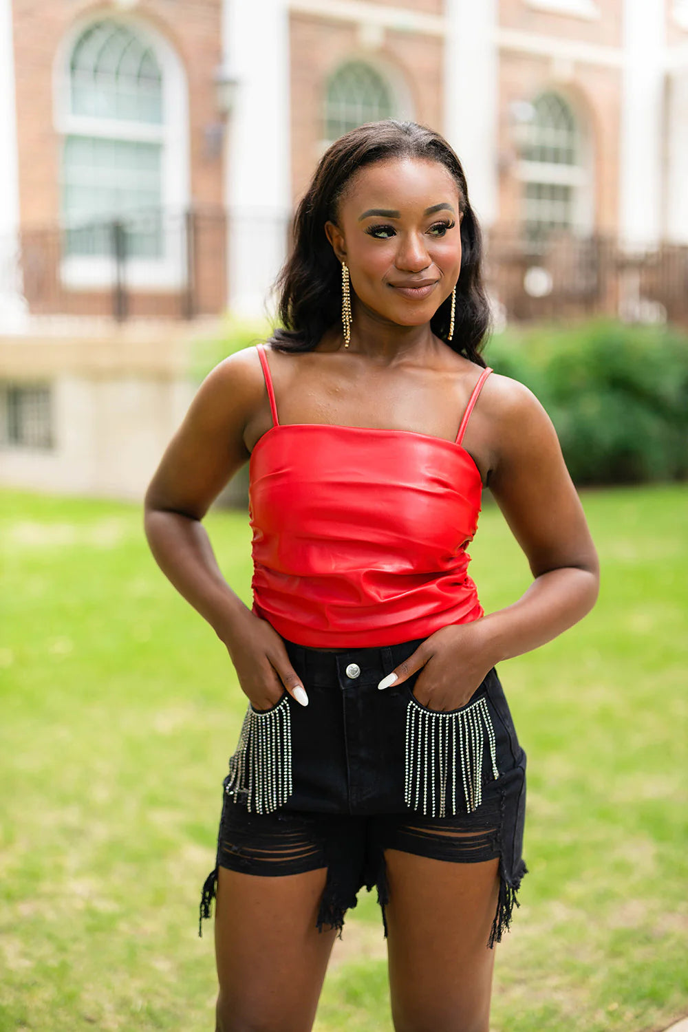 Jolee Vegan Leather Tank Top