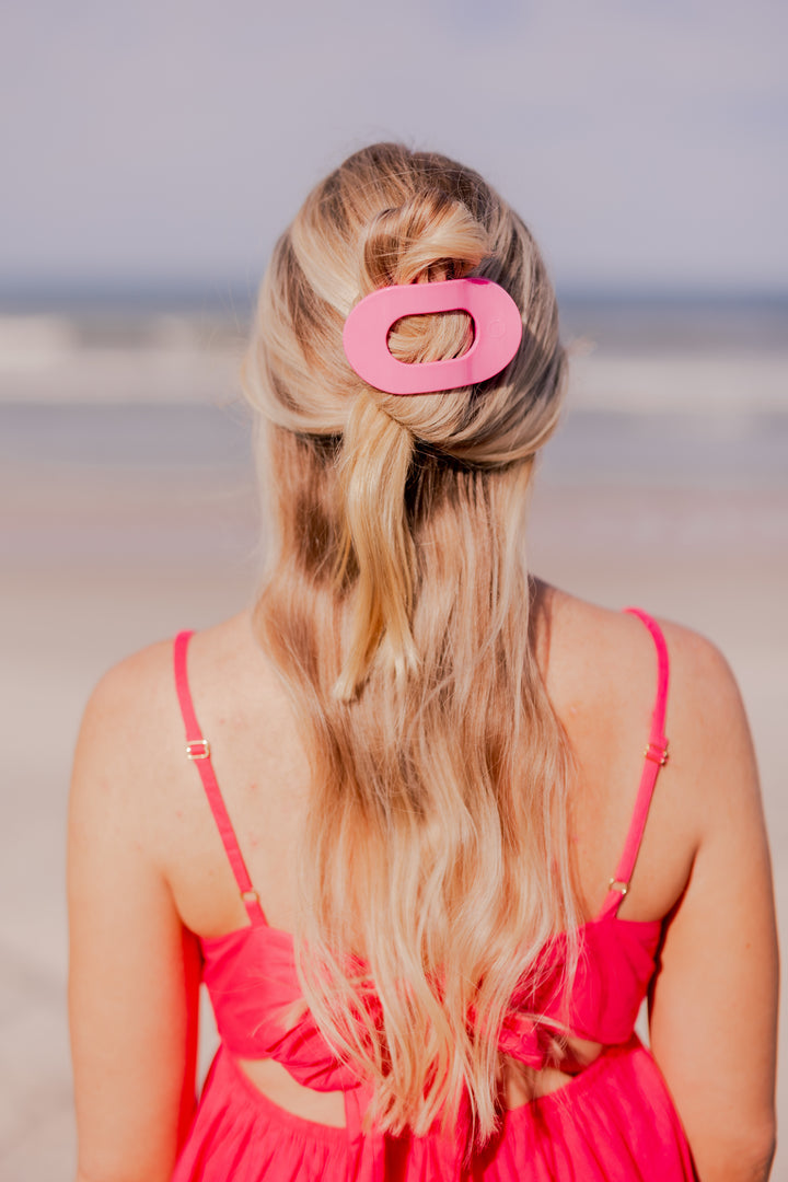Paradise Pink Medium Flat Round Clip