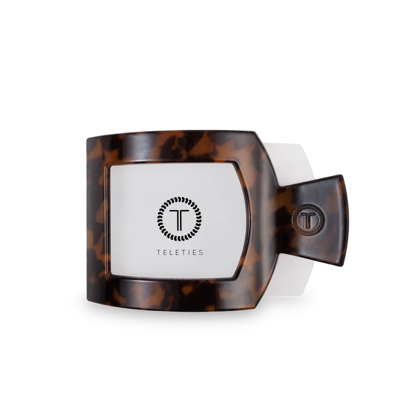 Tortoise Medium Flat Square Clip