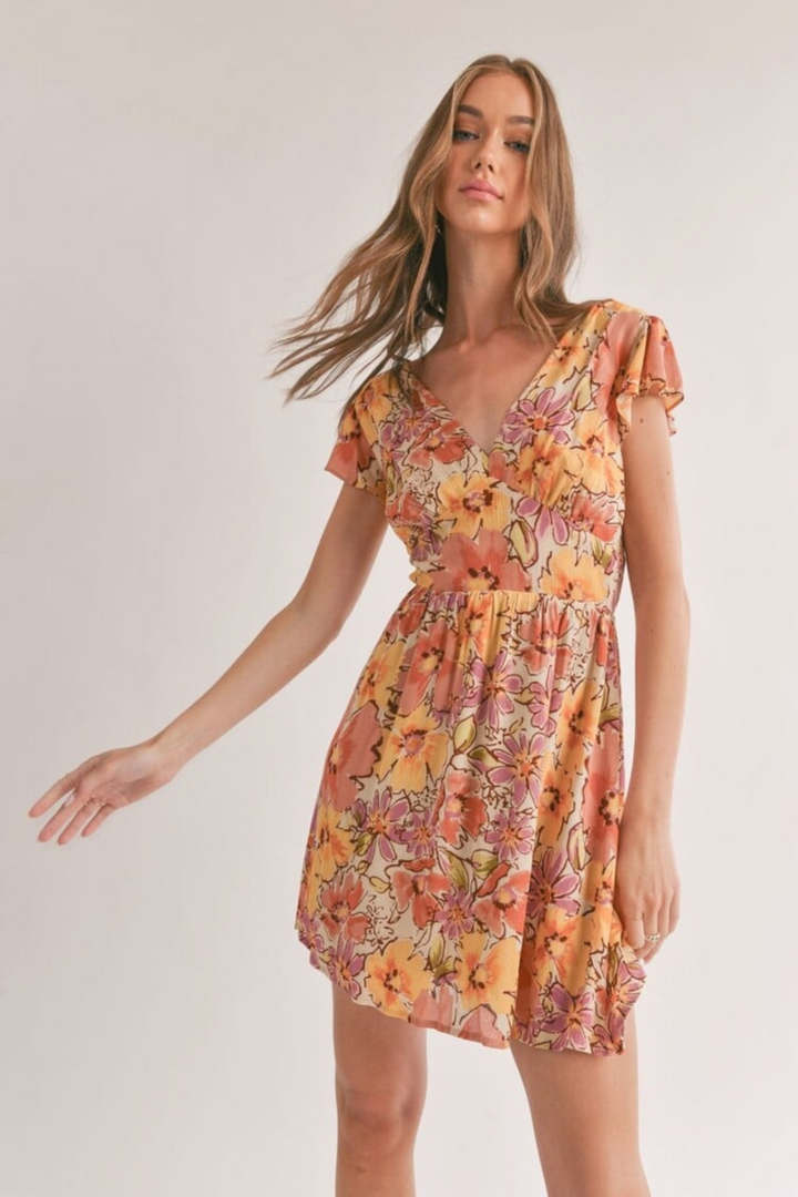 Laying in Malta Tieback Mini Dress