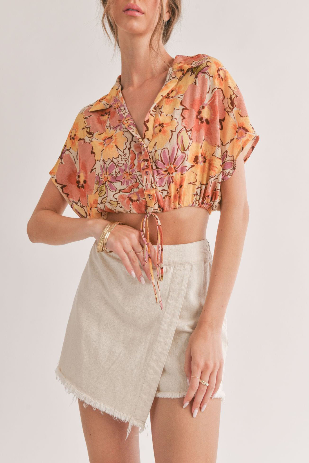 Laying in Malta Crop Shirt