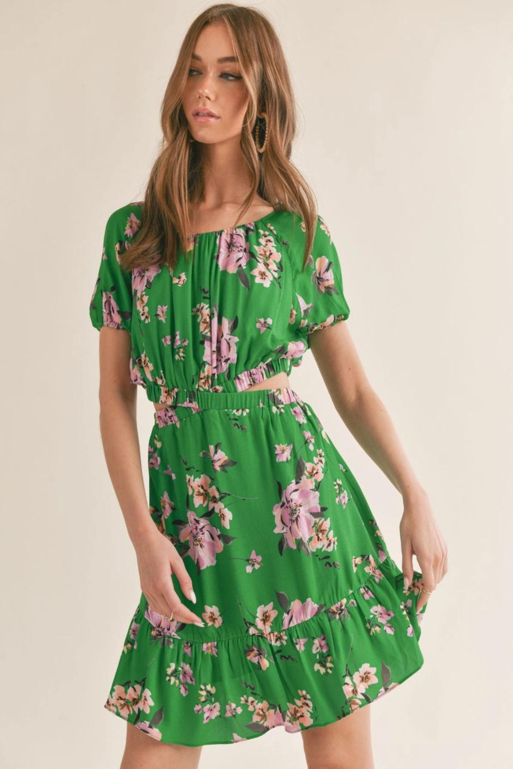 Greener Side Cut Out Mini Dress