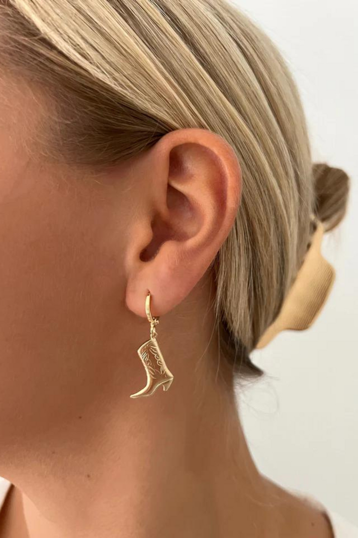Cowgirl Boot Huggie Hoops