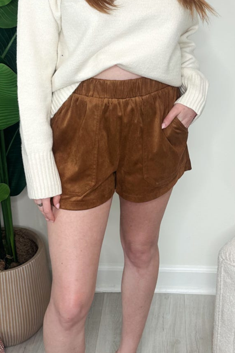 Suede Faux the Record Shorts