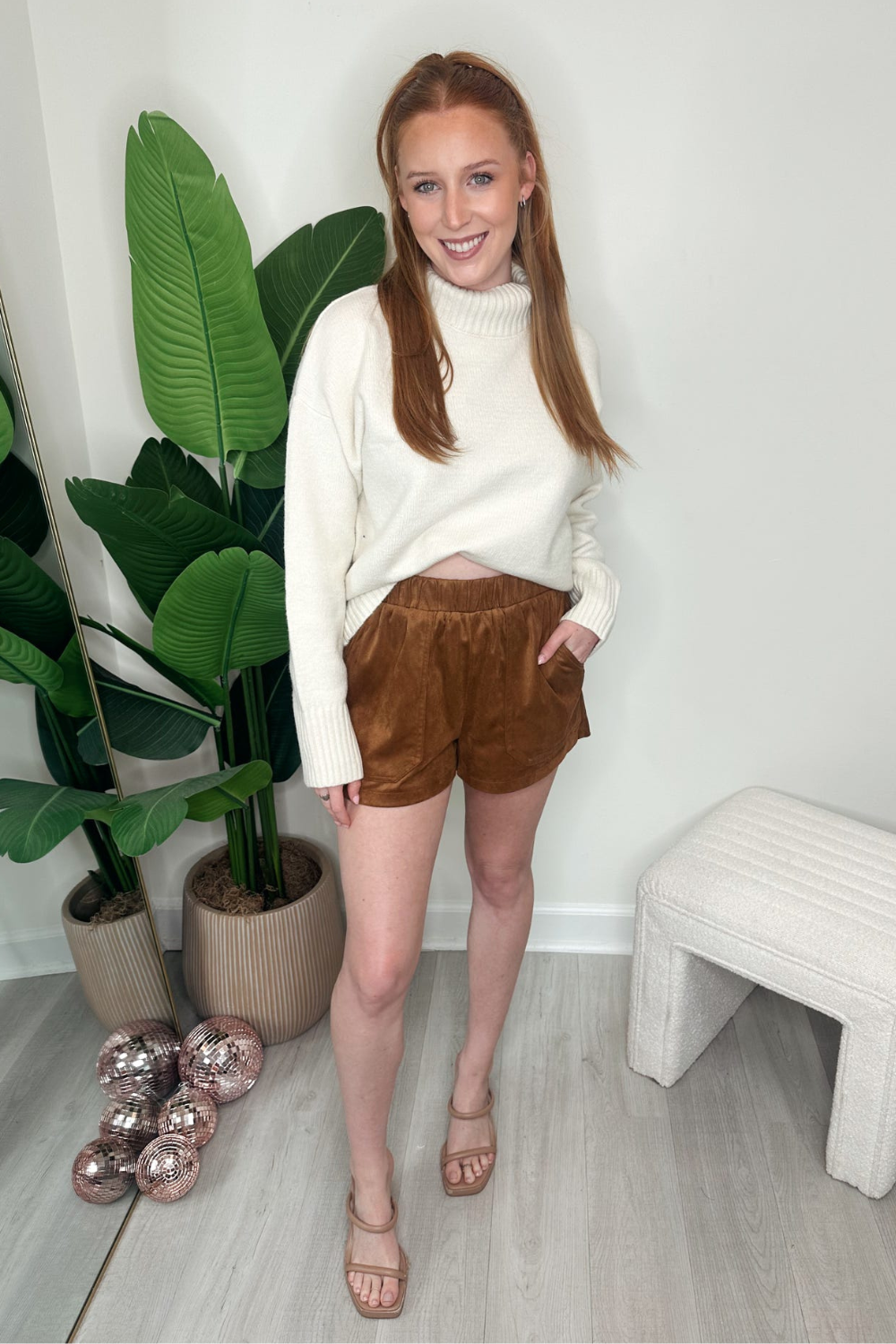 Suede Faux the Record Shorts
