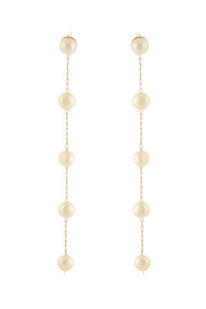 Pearl Chain Drop Earrings