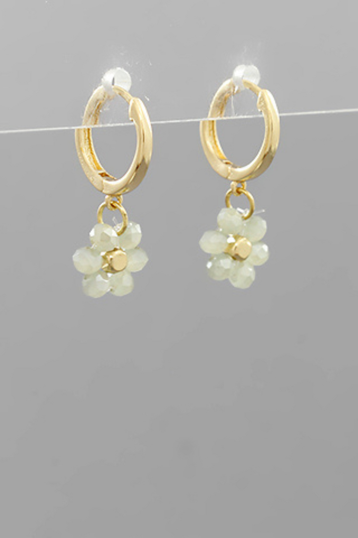 Flower Dangle Huggie Hoop