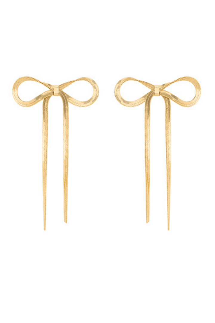 Herringbone Long Bow Earrings