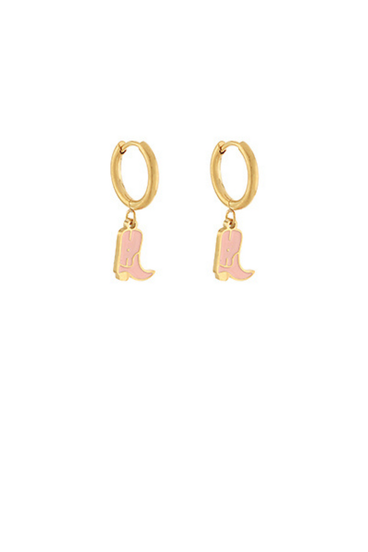 Western Boots Dangle Huggie Earrings