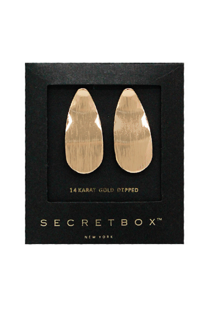 Teardrop Shape Satin Brushed Earrings