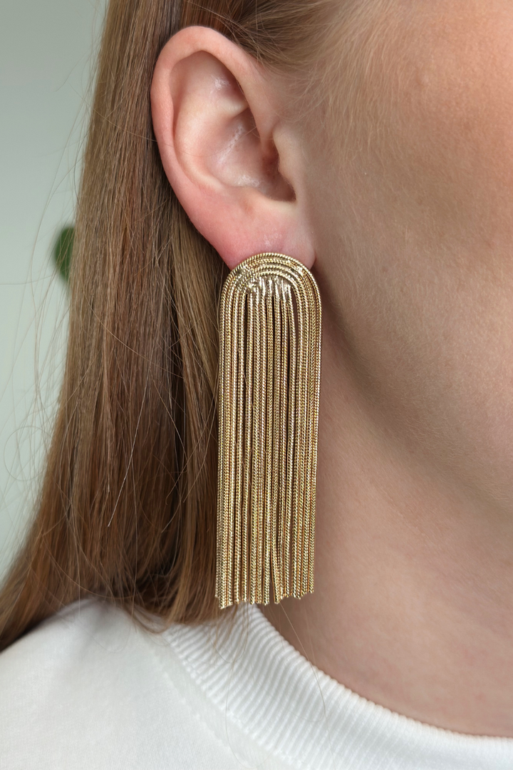 Snake Chain Fringe Drop Earrings