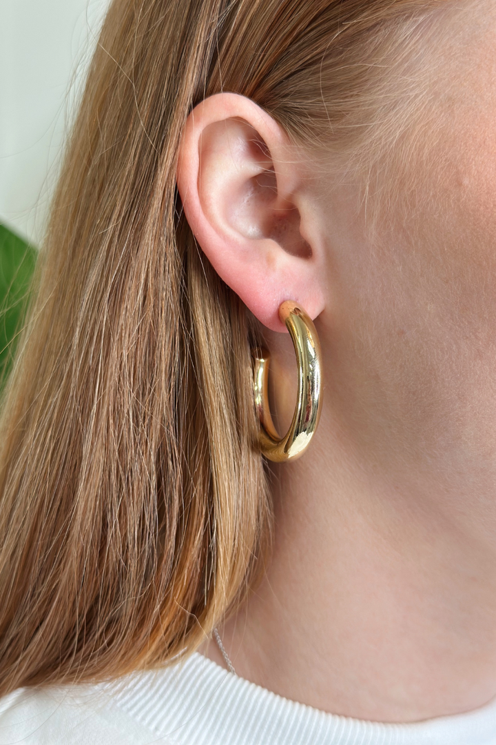 Gold Thick Hoops
