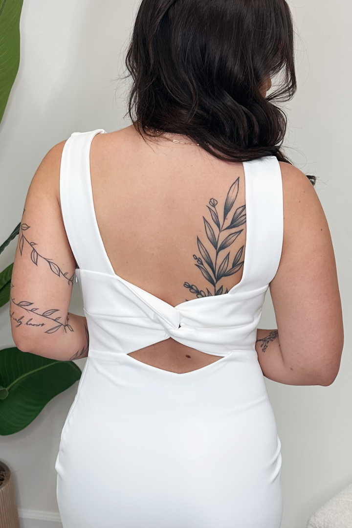 Back Cut Out And Twist Detail Mini Dress