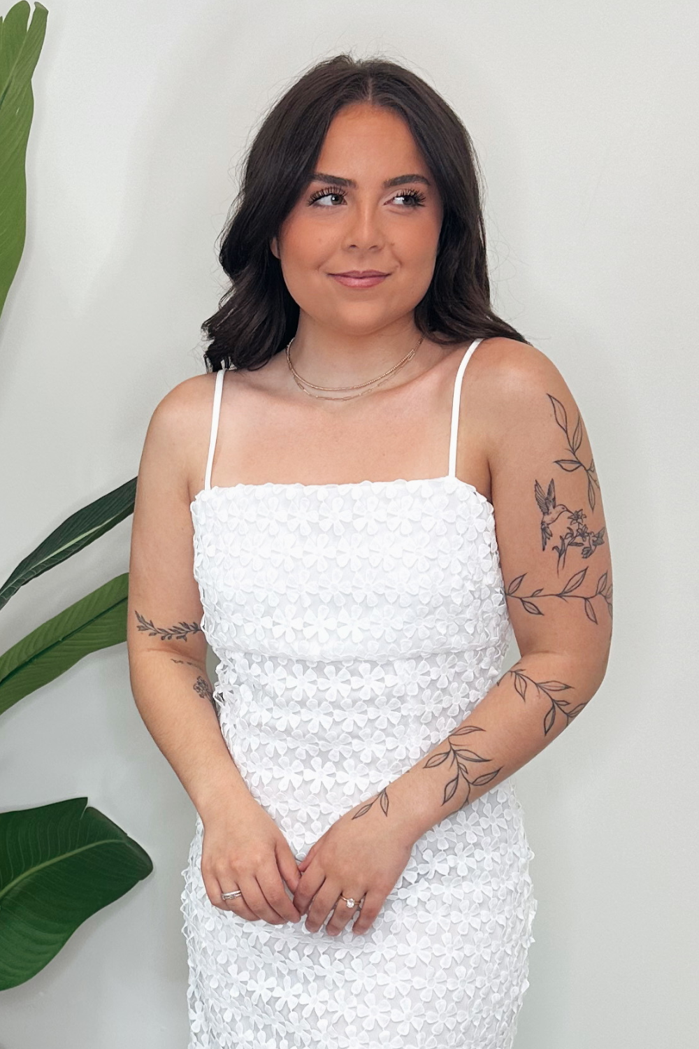 White Eyelet Midi Dress