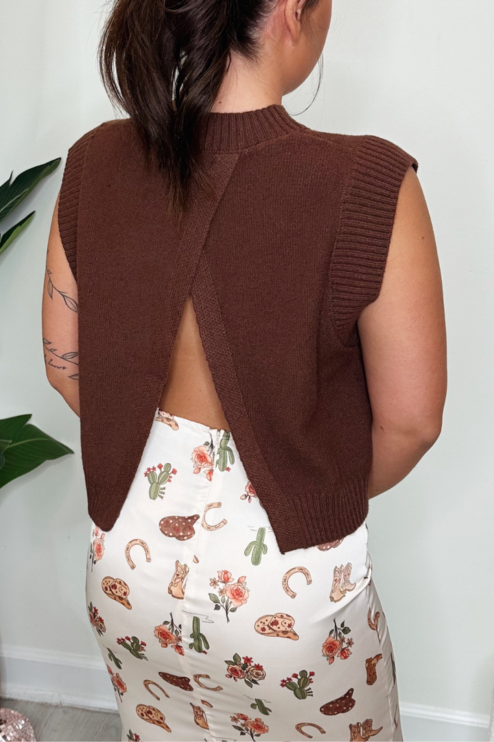 Bold Moves Open-Back Knit Vest